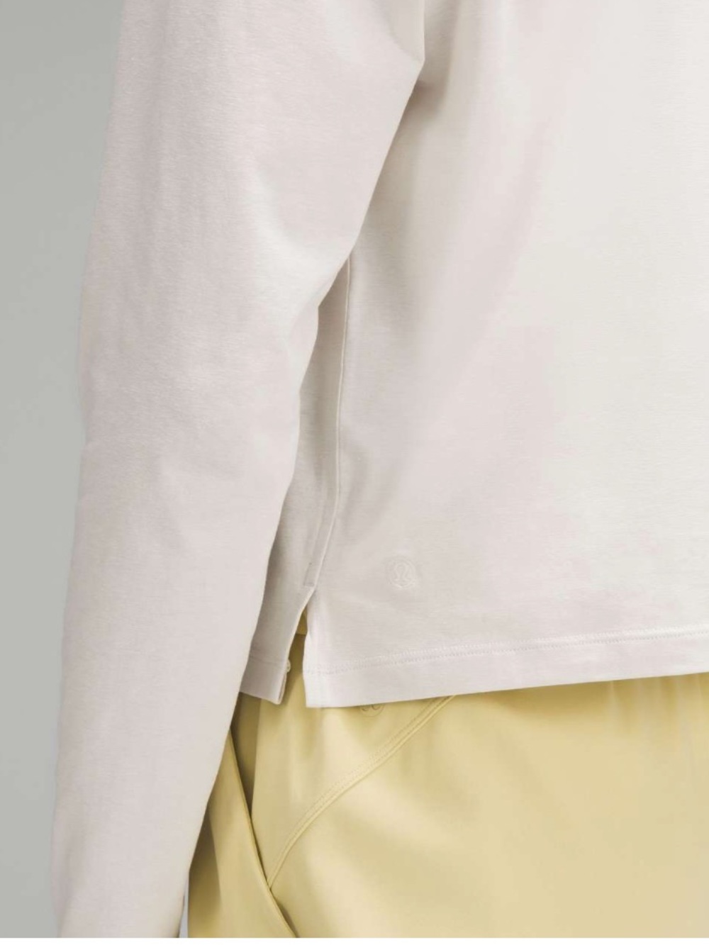 lululemon🍋Classic Fir Cotton Blend Long-Sleeve Crew - Bone Size 12 NWT - Picture 4 of 9